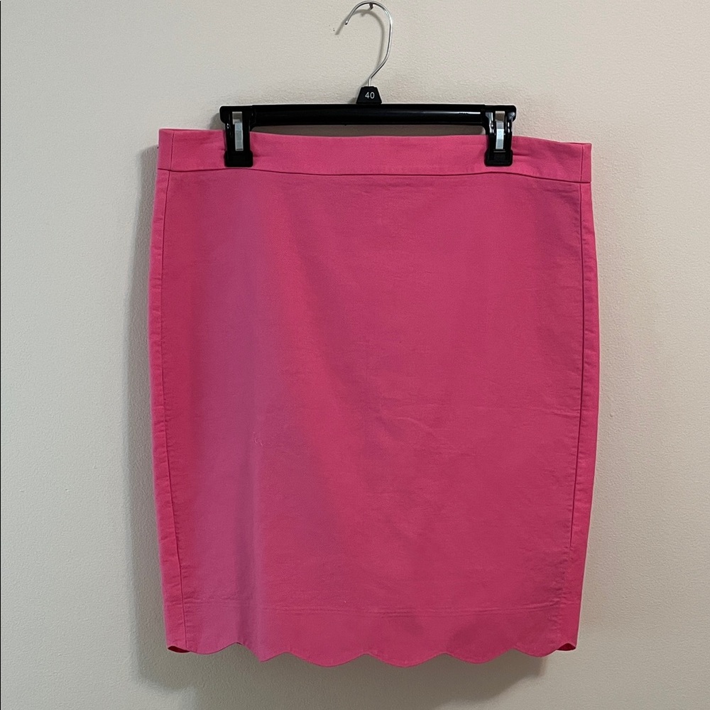 J. Crew Skirt size 12 Pink Bubblegum Scalloped Mermaid Hemline Business Casual